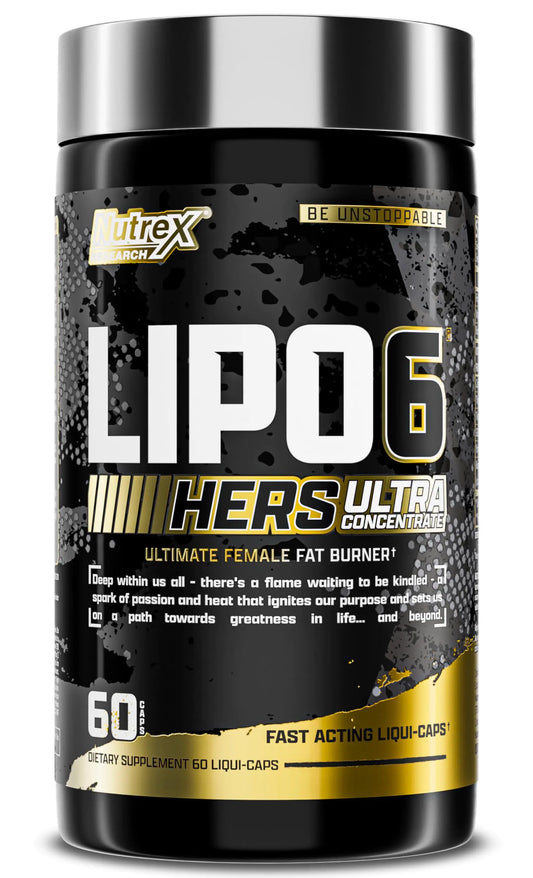 Nutrex Research Lipo-6 Black Hers Ultra Concentrate | Weight Loss Pills for Women | Fat Burner Appetite Suppressant Metabolism Booster for Weight Loss + Hair Skin & Nails Support | 60 Diet Pills