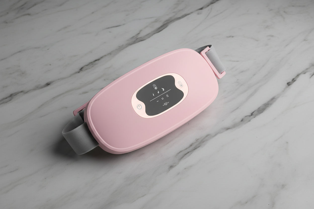 Heated Menstrual Pain Relief Belt - Vibration Therapy for Period Cramps