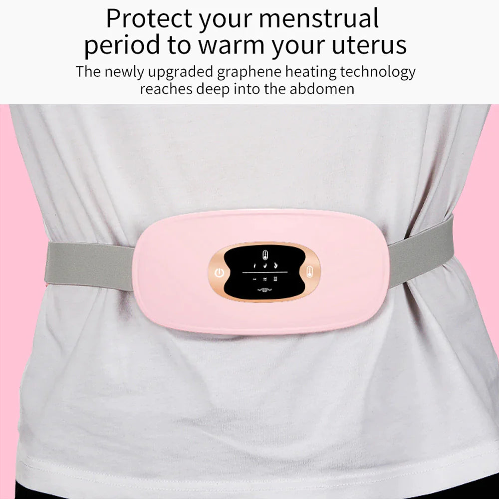 Heated Menstrual Pain Relief Belt - Vibration Therapy for Period Cramps