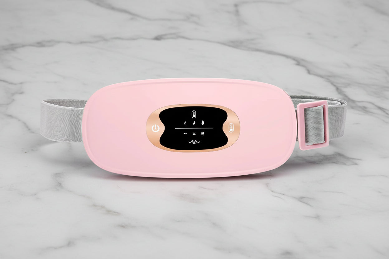 Heated Menstrual Pain Relief Belt - Vibration Therapy for Period Cramps