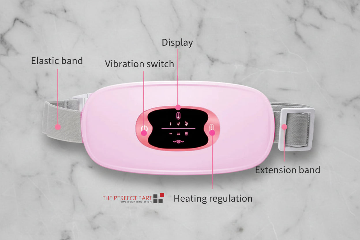 Heated Menstrual Pain Relief Belt - Vibration Therapy for Period Cramps