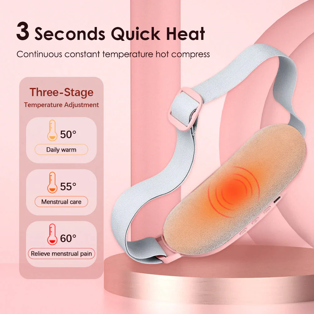 Heated Menstrual Pain Relief Belt - Vibration Therapy for Period Cramps