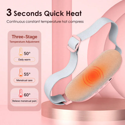 Heated Menstrual Pain Relief Belt - Vibration Therapy for Period Cramps